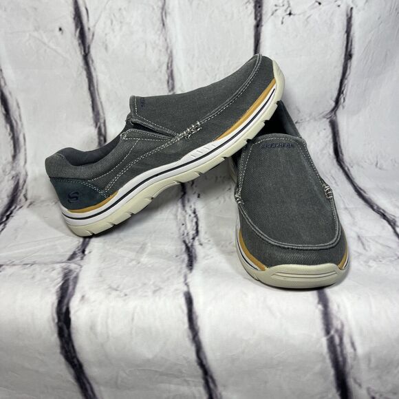 Men’s Skechers Vintage Wash Relaxed Loafer 64109 BLK Size 9 US New No Box main image 4